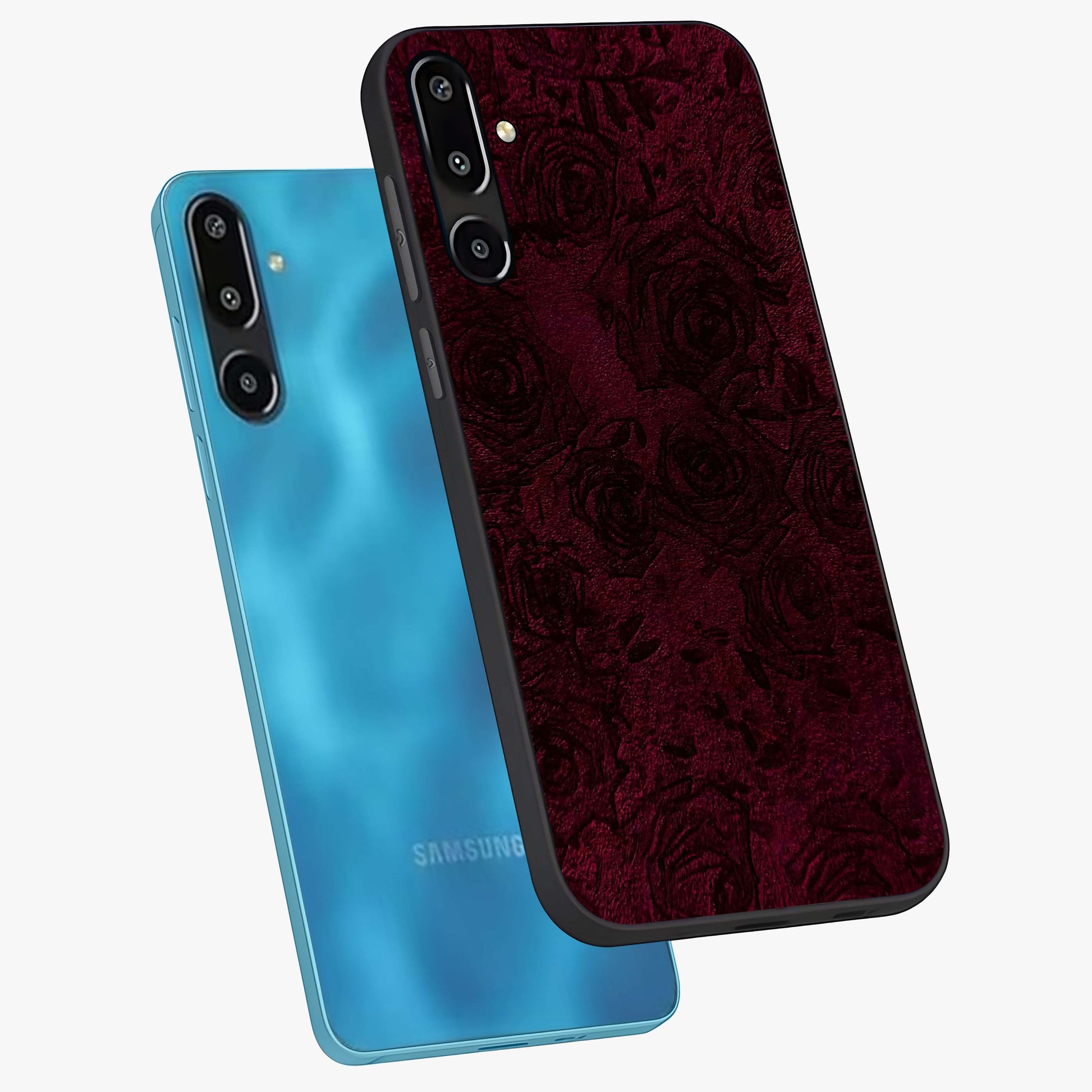 Crimson Fade Flow Glass Case displayed in angled mockup highlighting smooth gradient design with modern aesthetic style.