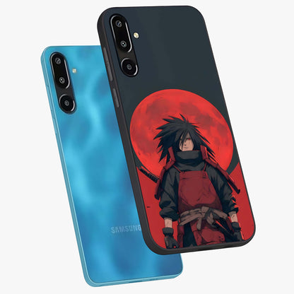 Crimson Moon Warlord Glass Case displayed in angled mockup highlighting dramatic crimson moon design with fantasy aesthetic.