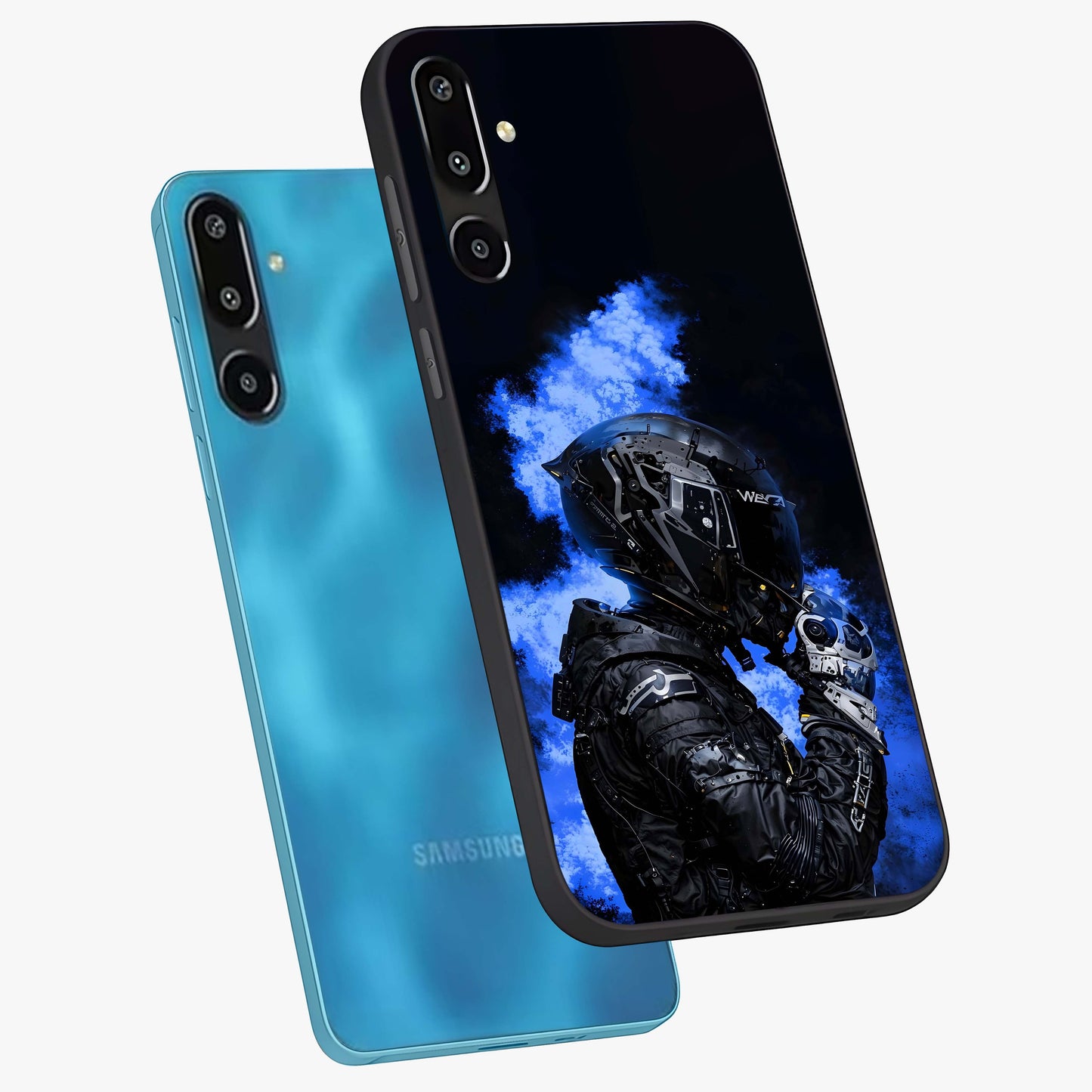Cyber Sentinel Protocol Glass Case displayed in angled mockup highlighting digital cyber design with sci-fi aesthetic style.