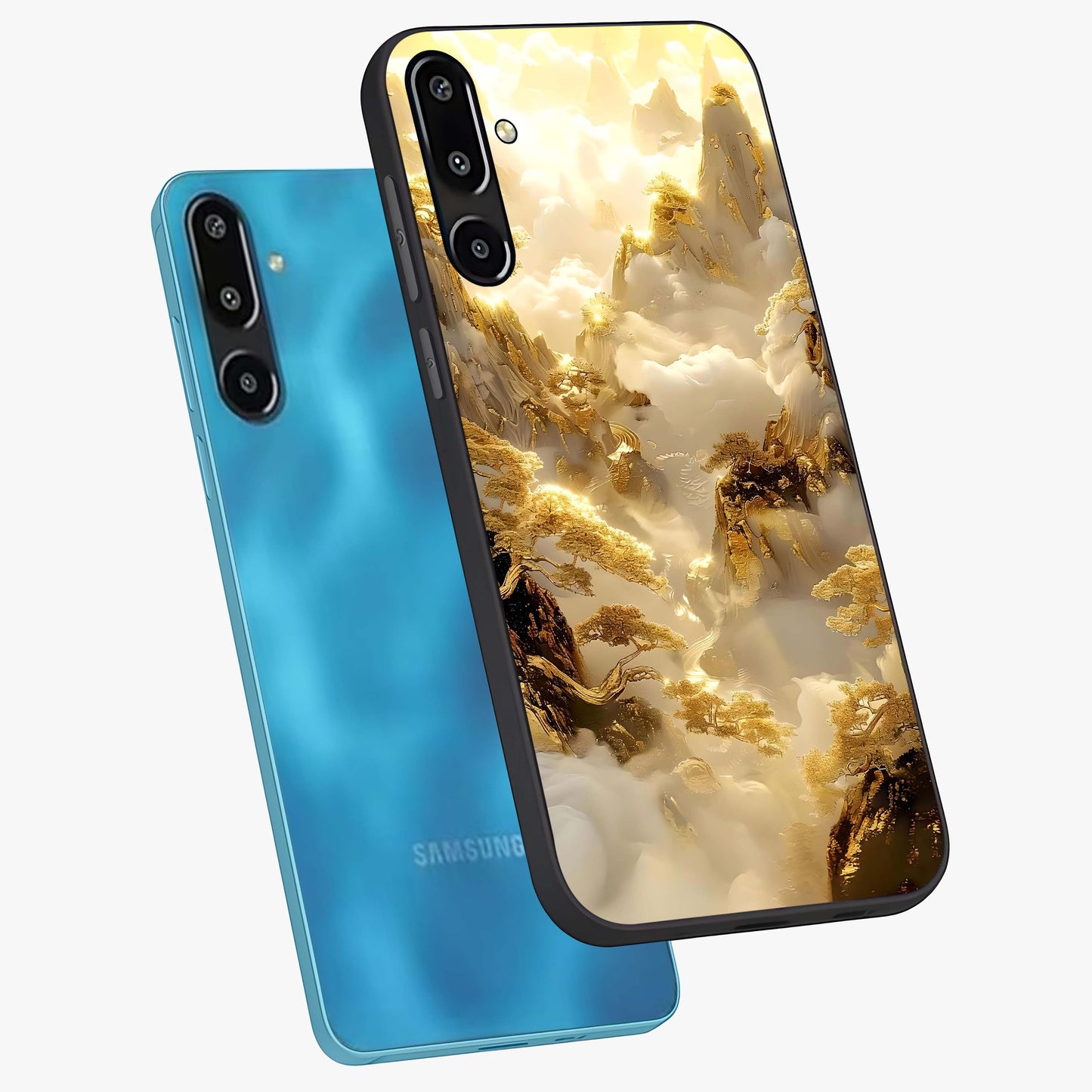 Gates Of Illumination Glass Case displayed in angled mockup highlighting radiant portal inspired design with fantasy aesthetic.
