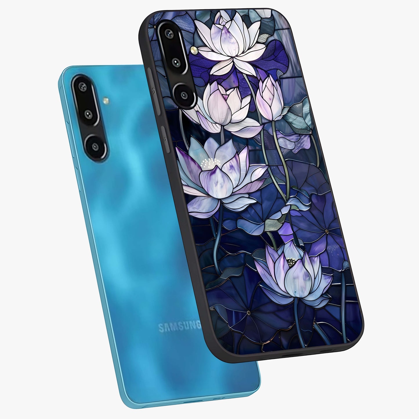 Gloss Petal Rush Glass Case displayed in angled mockup highlighting vibrant petal design with elegant floral aesthetic.