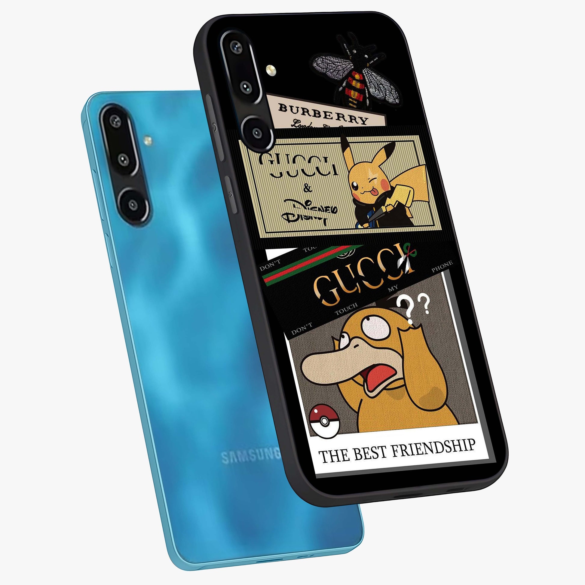 Gucci Play Mashup Glass Case displayed in angled mockup highlighting stylish fashion mashup design with bold aesthetic.
