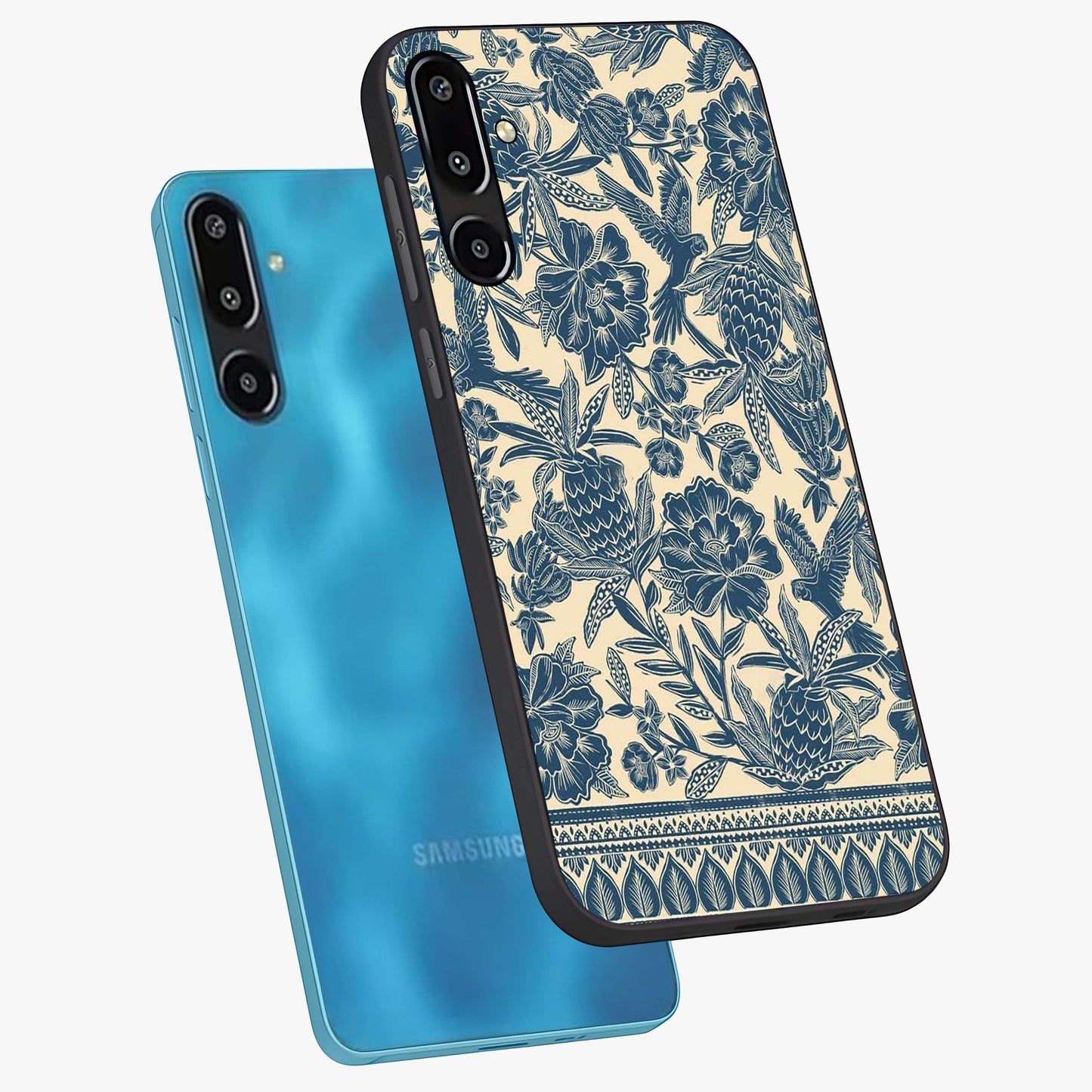 Heirloom Wild Bloom Glass Case displayed in angled mockup highlighting botanical bloom design with classic aesthetic style.