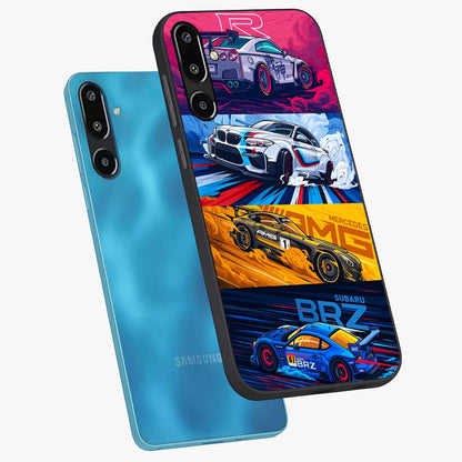 JDM Sports Car Glass Case displayed in angled mockup highlighting sleek Japanese racing car design with automotive aesthetic.