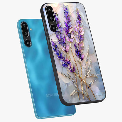 Lavender Dream Glow Glass Case displayed in angled mockup highlighting dreamy purple glow design with soft artistic style.