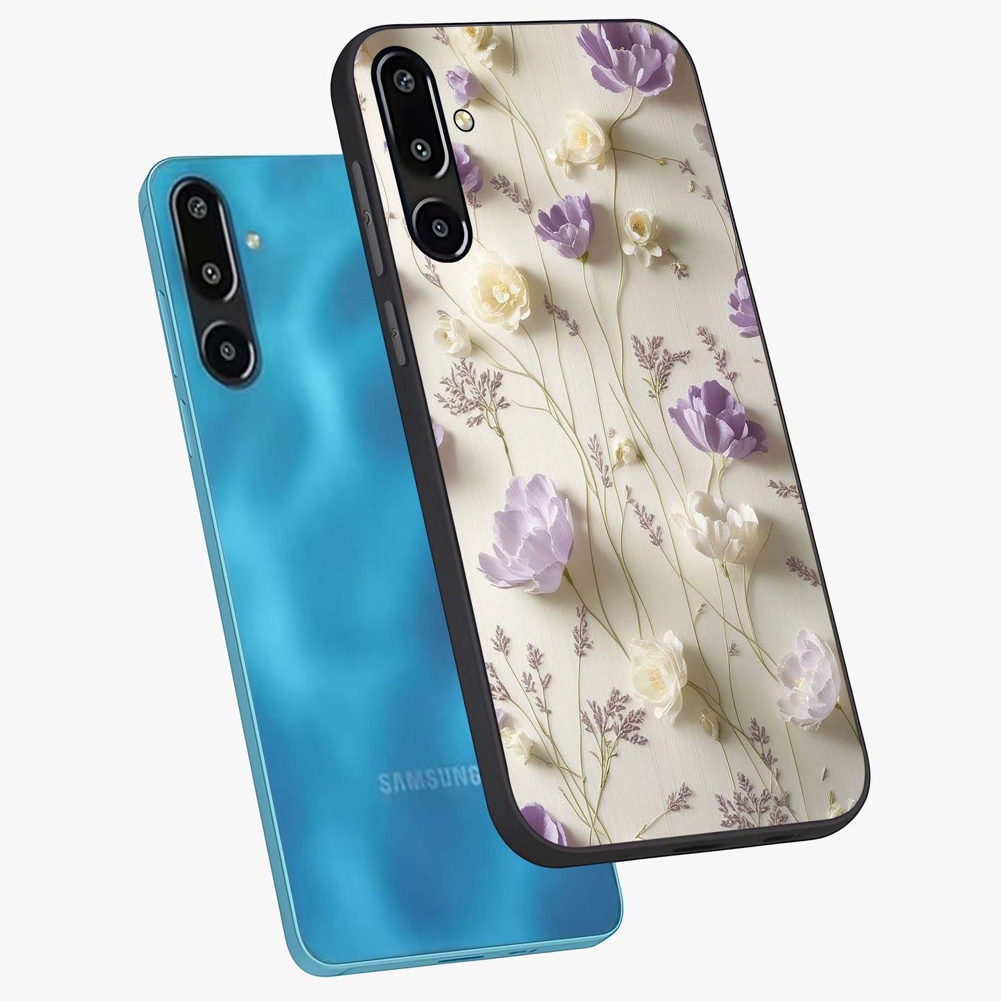 Lilac Breeze Harmony Glass Case displayed in angled mockup highlighting calm lilac breeze design with soothing aesthetic style.