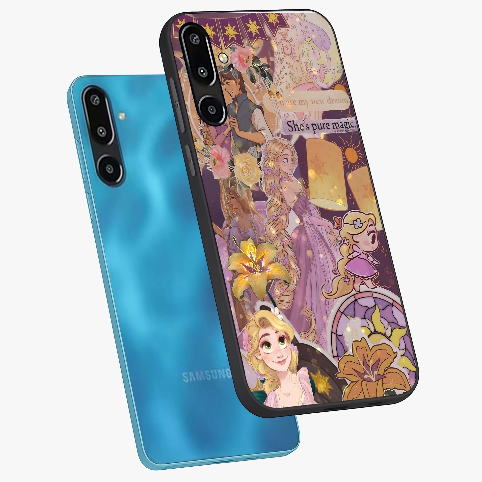 Magical Tangled Dream Glass Case displayed in angled mockup highlighting whimsical fantasy design with magical aesthetic.