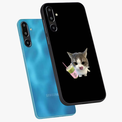 Matcha Cat Style Glass Case displayed in angled mockup highlighting playful feline design with pastel matcha aesthetic.
