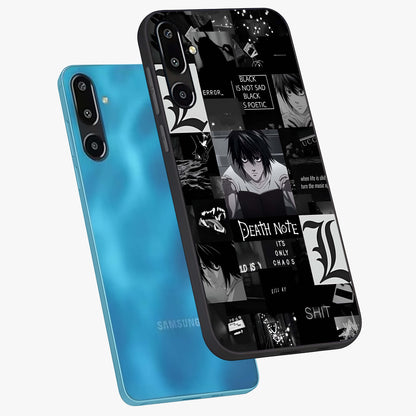 Midnight Chaos Mind Glass Case displayed in angled mockup highlighting chaotic artistic design with dramatic midnight aesthetic.