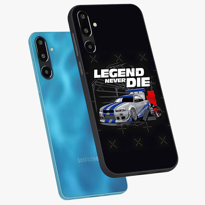Midnight Racing Legacy Glass Case displayed in angled mockup highlighting dynamic automotive design with bold midnight aesthetic.