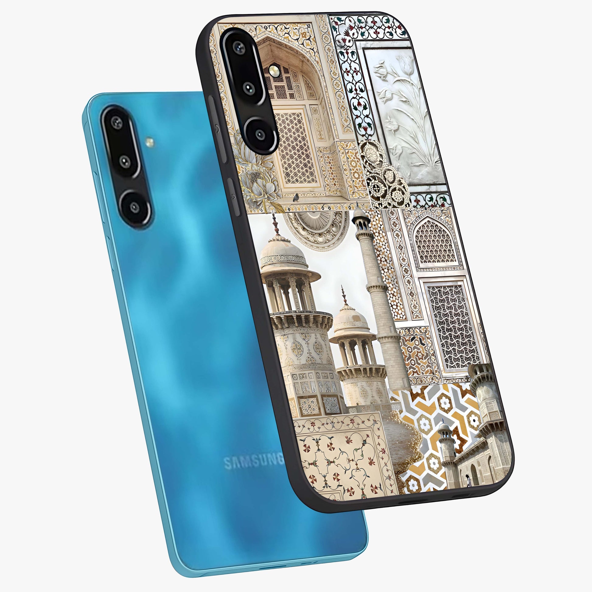 Mughal Marble Legacy Glass Case displayed in angled mockup highlighting elegant heritage marble artwork with royal aesthetic.
