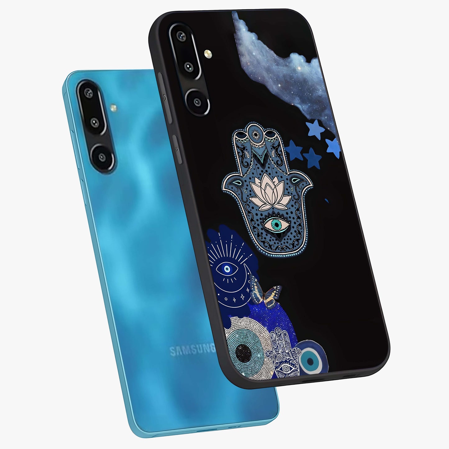 Mystic Hand Aura Glass Case displayed in angled mockup highlighting magical aura design with spiritual aesthetic style.