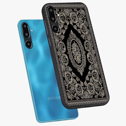 Noir Bloom Elegance Glass Case displayed in angled mockup highlighting refined flower design with stylish noir aesthetic.
