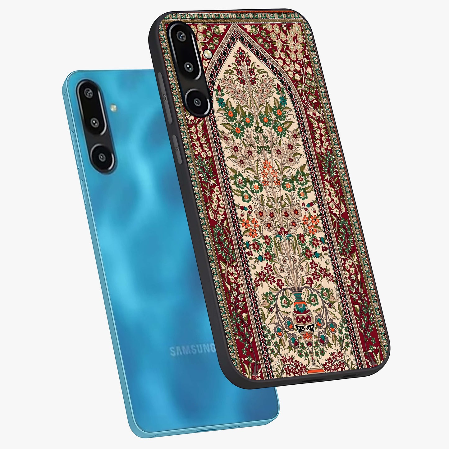 Persian Inspired Glass Case displayed in angled mockup highlighting intricate traditional design with elegant cultural aesthetic.