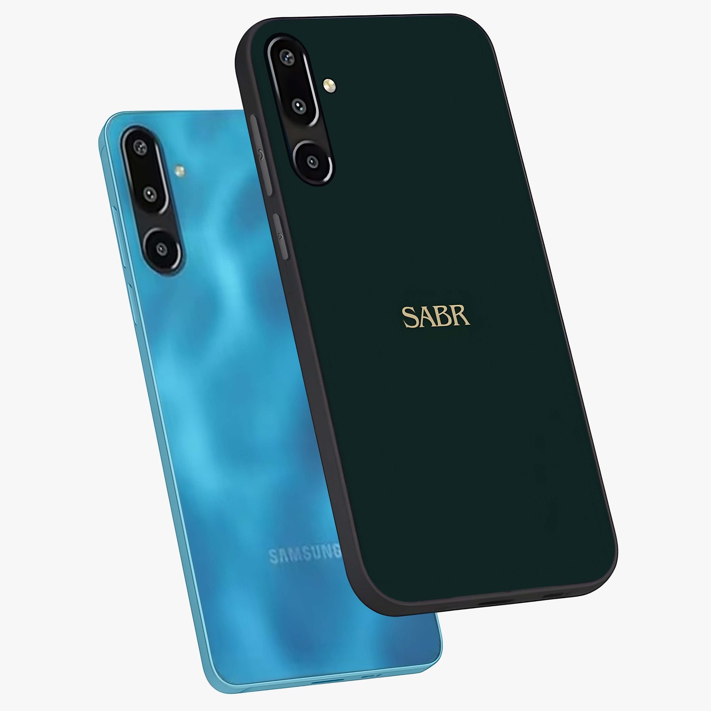 Sabr Minimal Patience Glass Case displayed in angled mockup highlighting simple inspirational design with clean aesthetic style.