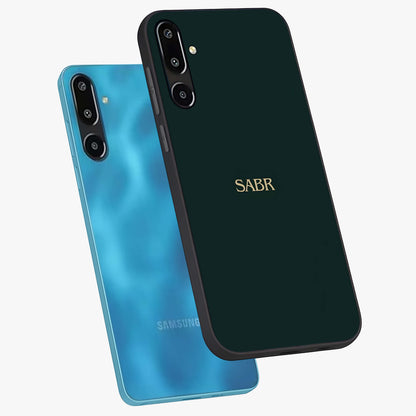 Sabr Minimal Patience Glass Case displayed in angled mockup highlighting simple inspirational design with clean aesthetic style.