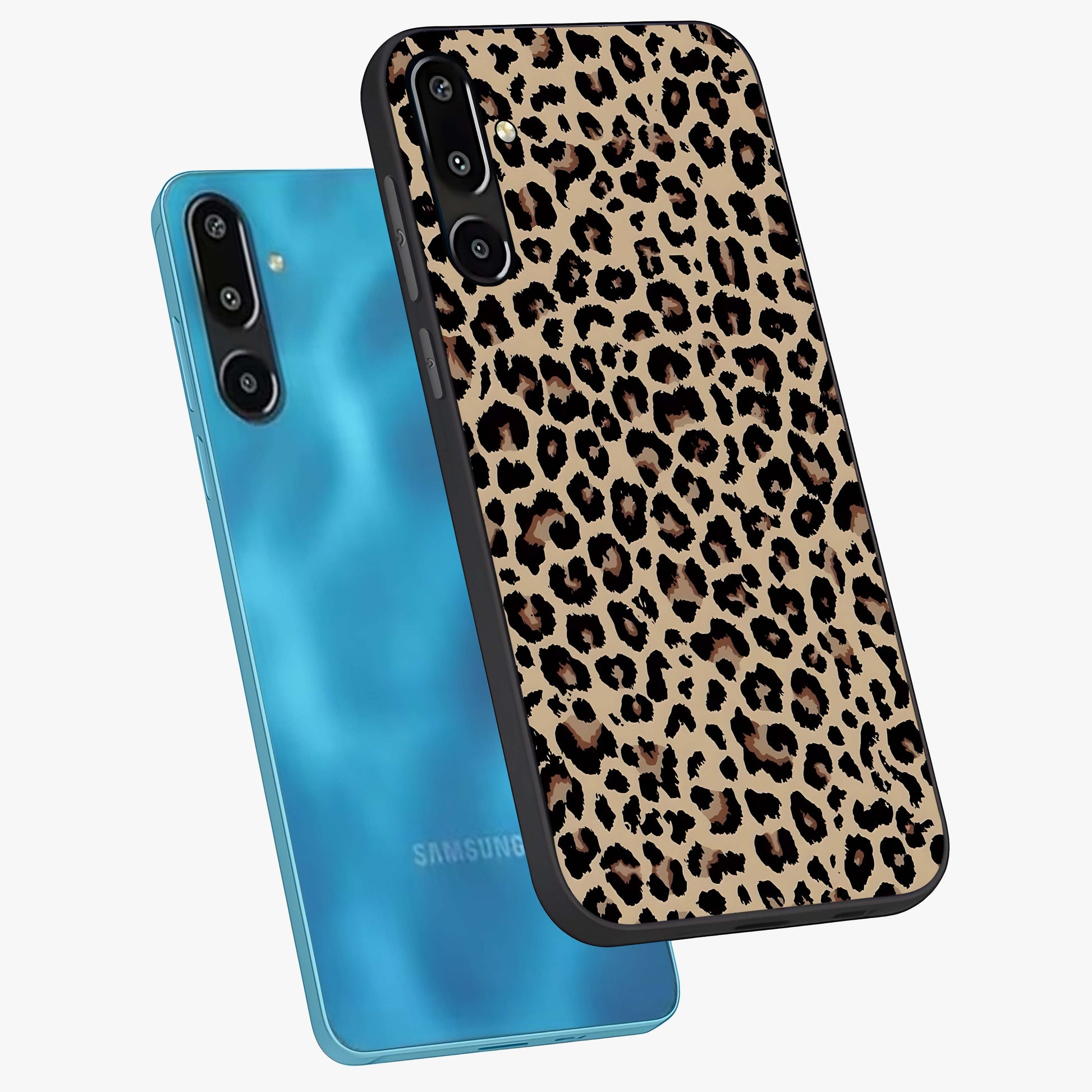Savage Chic Pattern Glass Case displayed in angled mockup highlighting bold fashion inspired design with chic aesthetic.