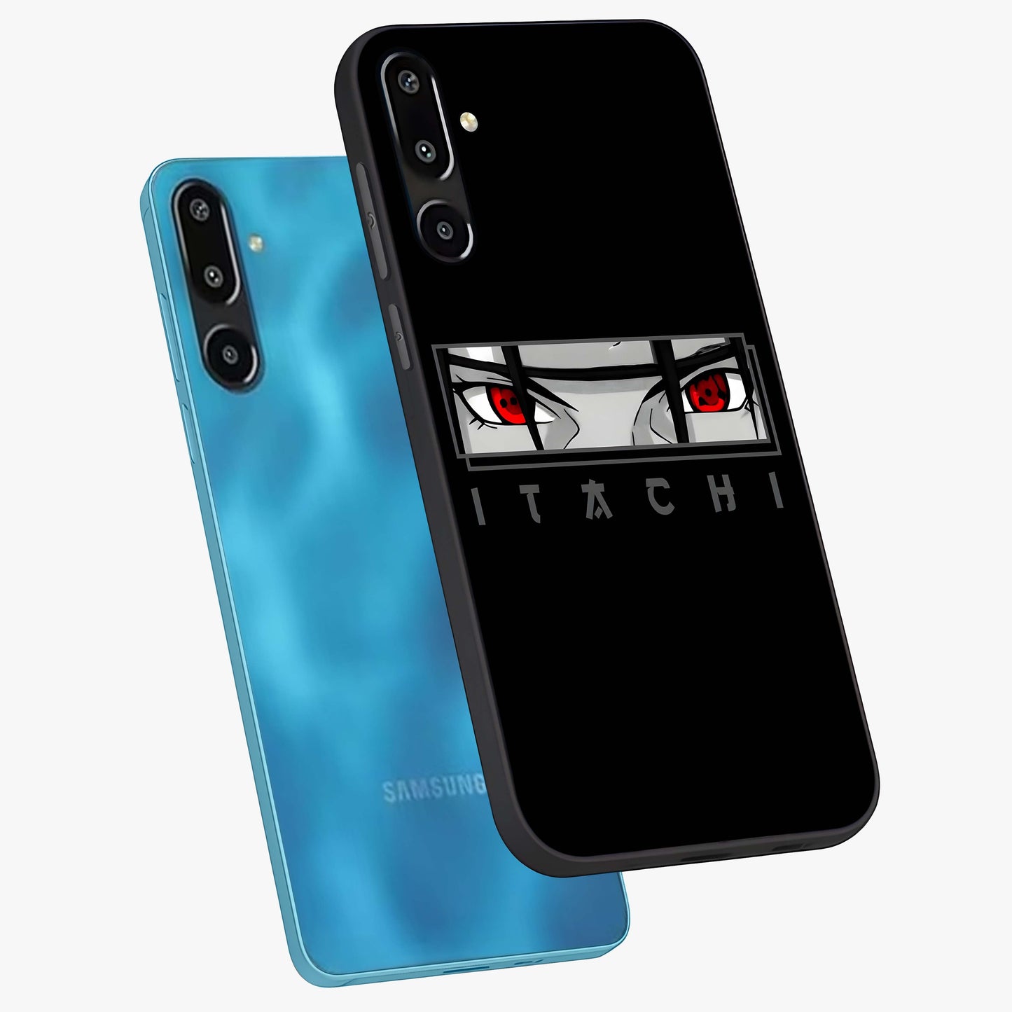 Scarlet Gaze Dominance Glass Case displayed in angled mockup highlighting intense visual design with bold scarlet aesthetic.