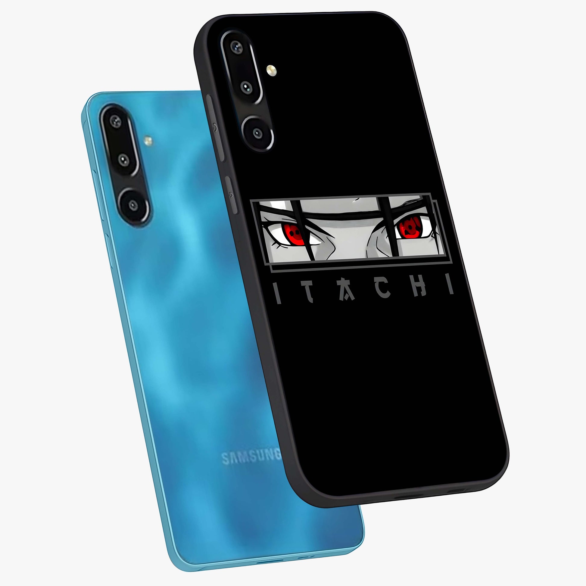 Scarlet Gaze Dominance Glass Case displayed in angled mockup highlighting intense visual design with bold scarlet aesthetic.