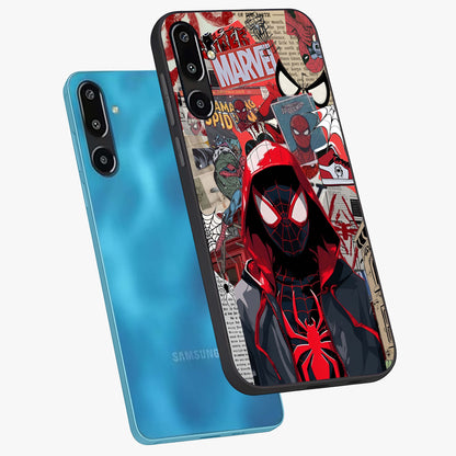 Spider Collage Street Glass Case displayed in angled mockup highlighting dynamic street style collage design with comic aesthetic.