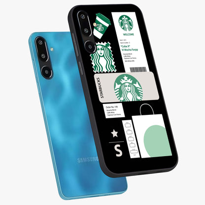 Starbucks Mocha Glass Case displayed in angled mockup highlighting stylish mocha themed design with cozy café aesthetic.