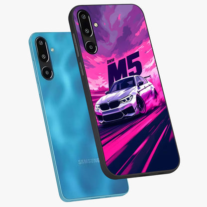 Velocity Drift Pulse Glass Case displayed in angled mockup highlighting dynamic drift design with sporty automotive aesthetic.