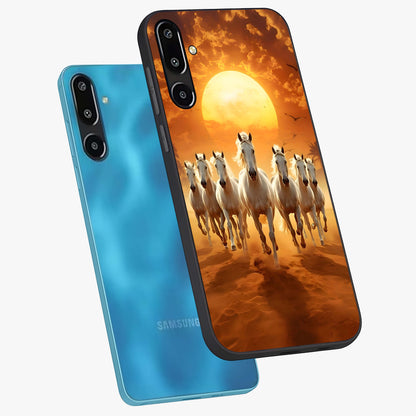 Wild Sunset Majesty Glass Case displayed in angled mockup highlighting vibrant sunset sky design with scenic aesthetic.