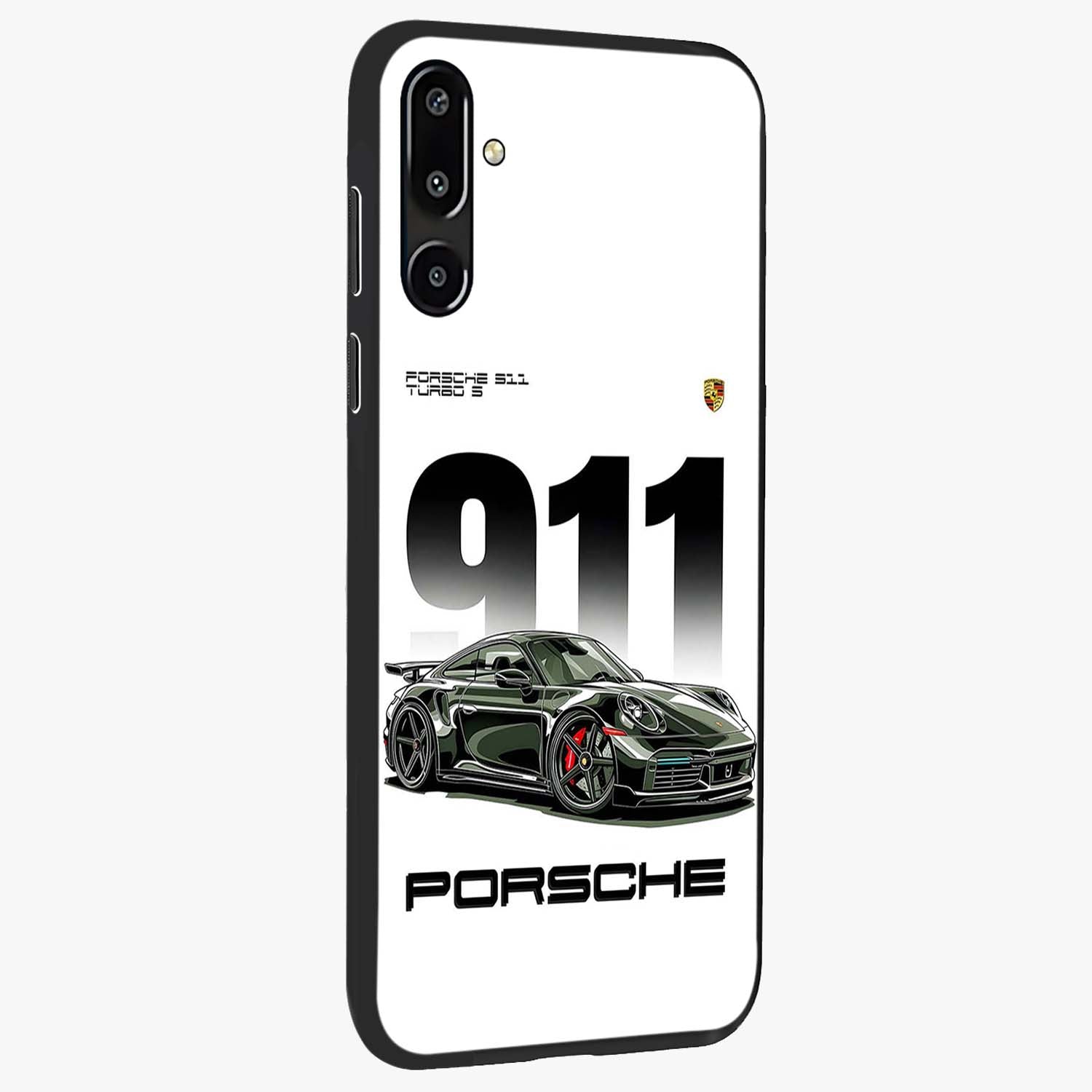 911 Turbo Dominance Glass Case upright perspective showcasing powerful racing design and modern automotive aesthetic.