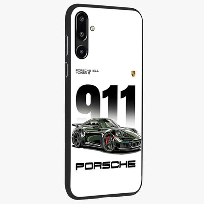 911 Turbo Dominance Glass Case upright perspective showcasing powerful racing design and modern automotive aesthetic.