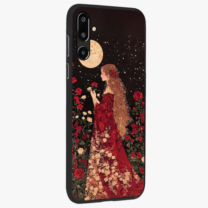 Crimson Dreams Glass Case upright view showcasing dreamy red toned artwork with modern aesthetic style.