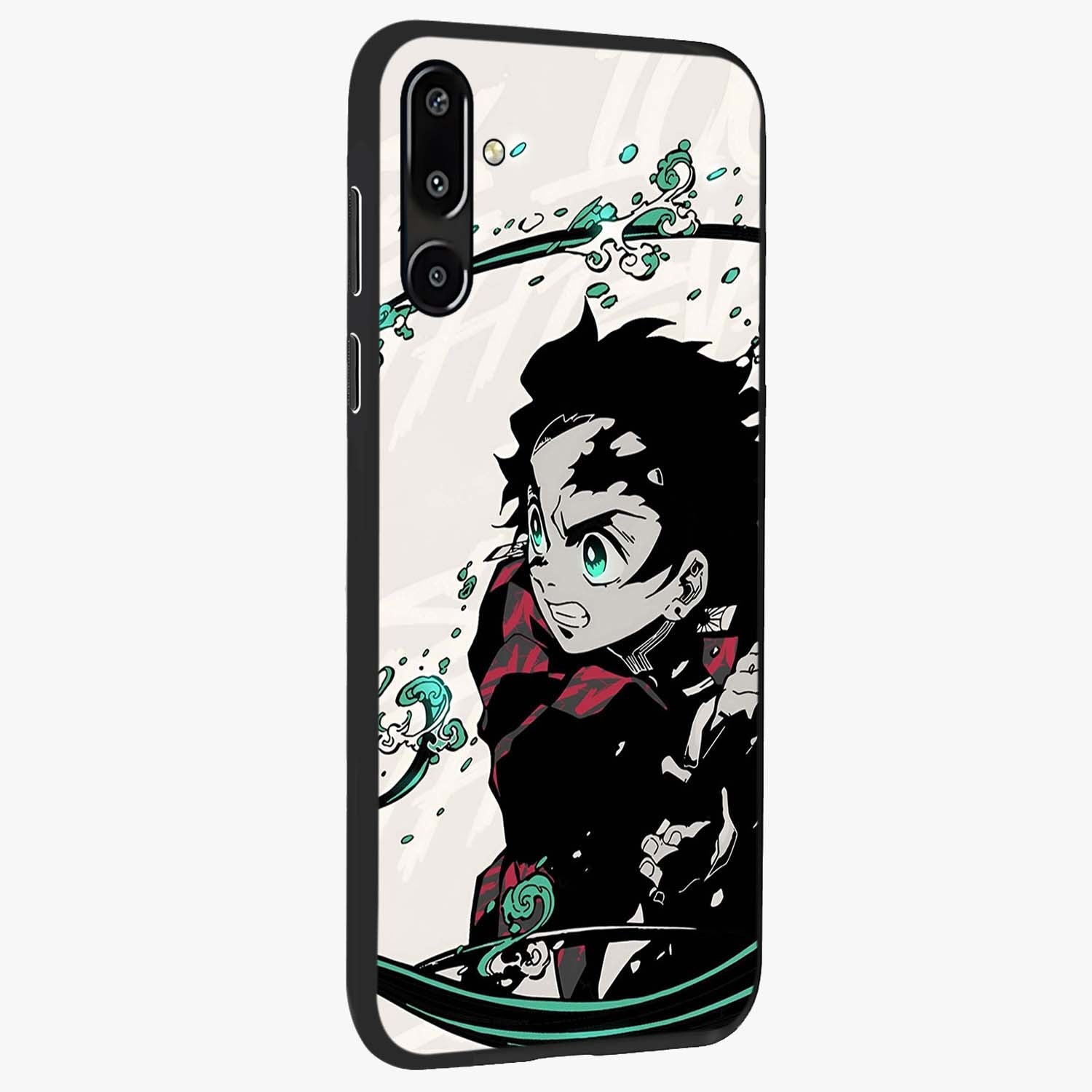 Demon Slayer Glass Case upright view showcasing powerful anime artwork with intense warrior theme.