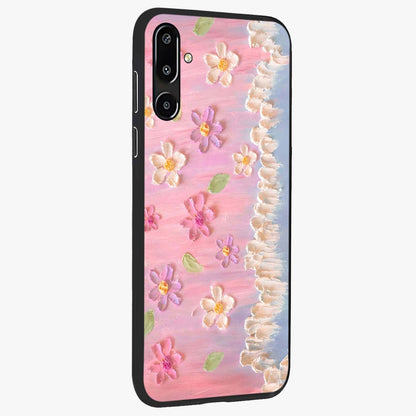 Dreamy Painted Garden Glass Case upright view showcasing vibrant floral garden artwork with artistic nature theme.