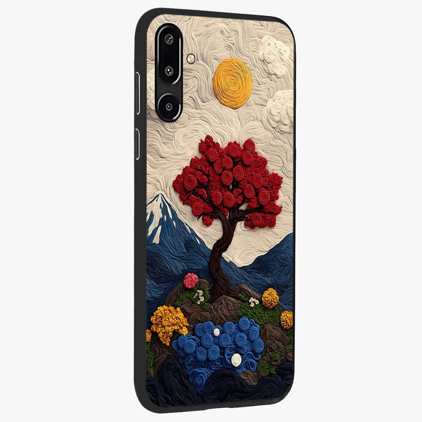 Eternal Nature Tapestry Glass Case upright view showcasing elegant nature tapestry design with decorative style.