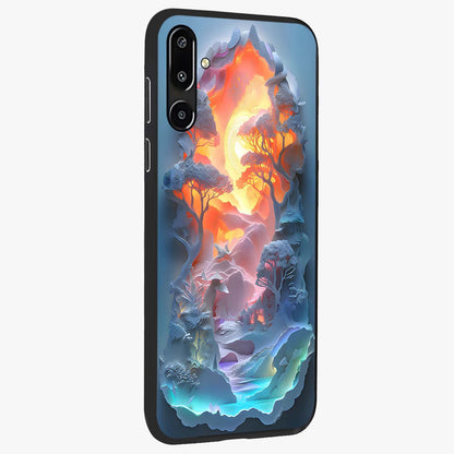 Glow Forest Portal Glass Case upright view showcasing enchanted forest portal artwork with fantasy nature theme.