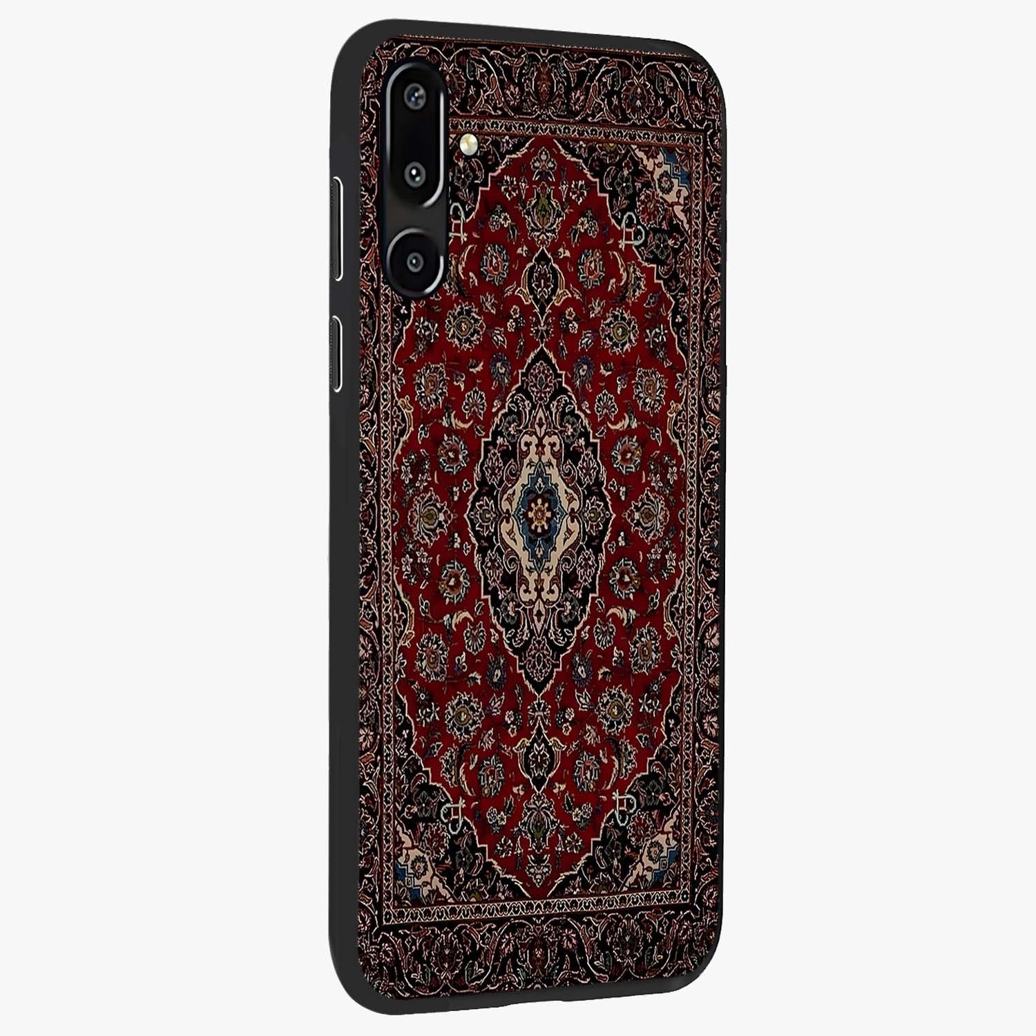 Heritage Carpet Royale Glass Case upright view showcasing detailed ornamental artwork with luxurious traditional theme.