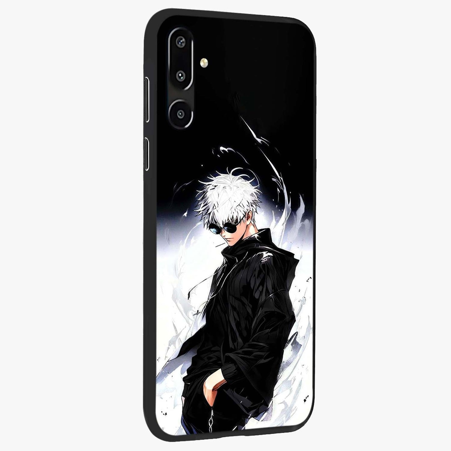 Limitless Shadow King Glass Case upright view showcasing bold shadow warrior artwork with epic fantasy theme.