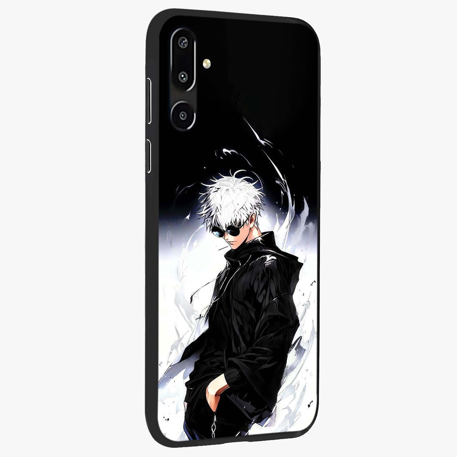 Limitless Shadow King Glass Case upright view showcasing bold shadow warrior artwork with epic fantasy theme.