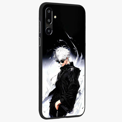 Limitless Shadow King Glass Case upright view showcasing bold shadow warrior artwork with epic fantasy theme.
