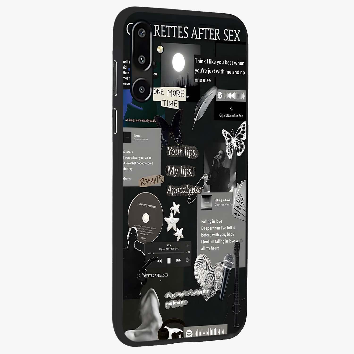 Midnight Love Echo Glass Case upright view showcasing expressive romantic artwork with dreamy midnight theme.