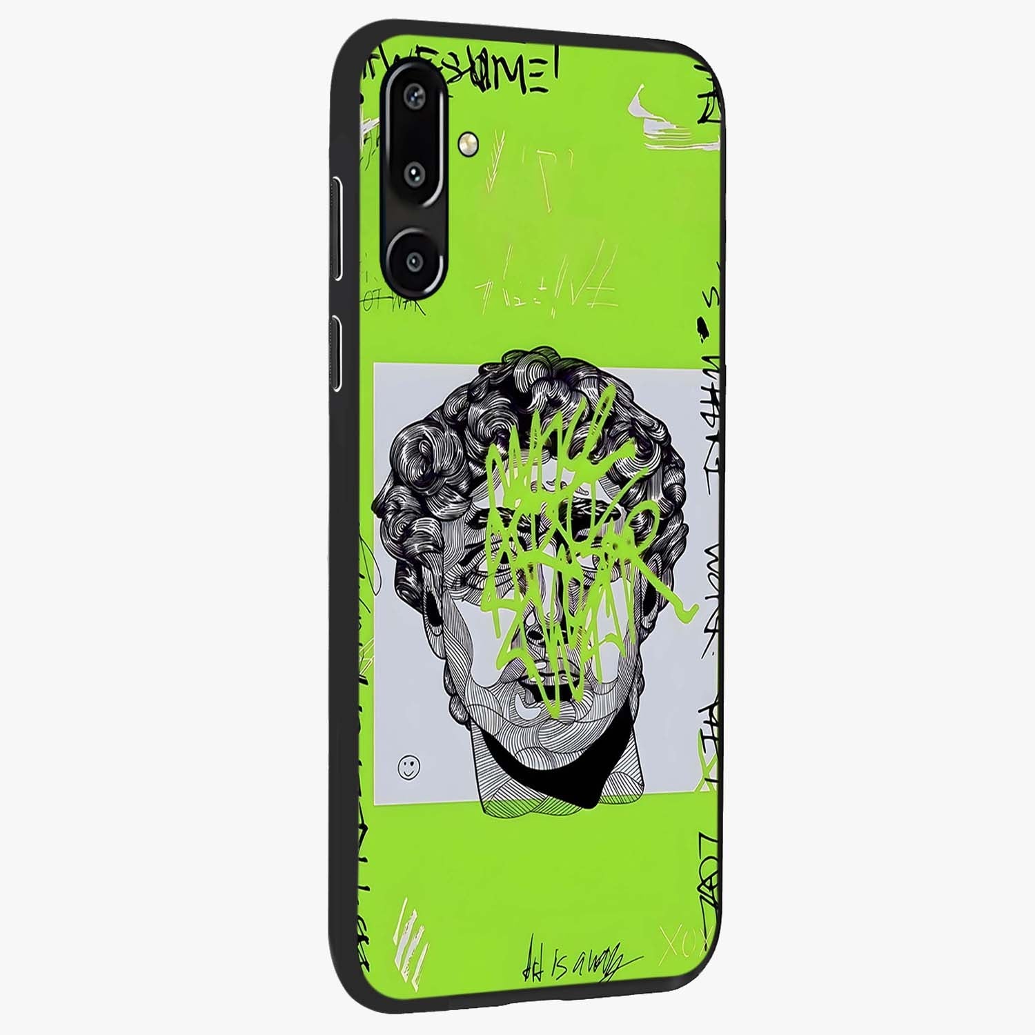 Neo Graffiti Rebellion Glass Case upright view showcasing colorful graffiti artwork with bold modern street style.