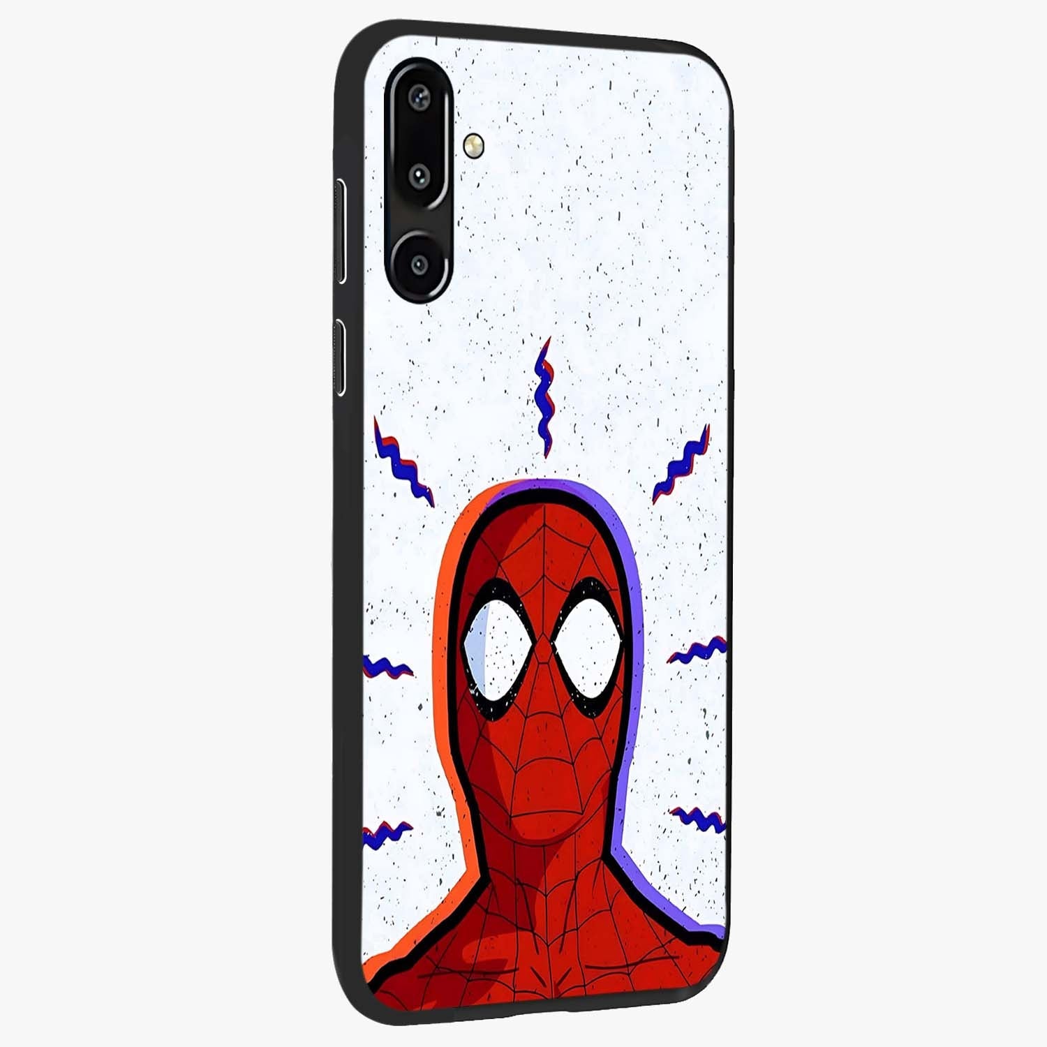 Omg Spiderman Glass Case upright view showcasing energetic superhero artwork with vibrant comic theme.