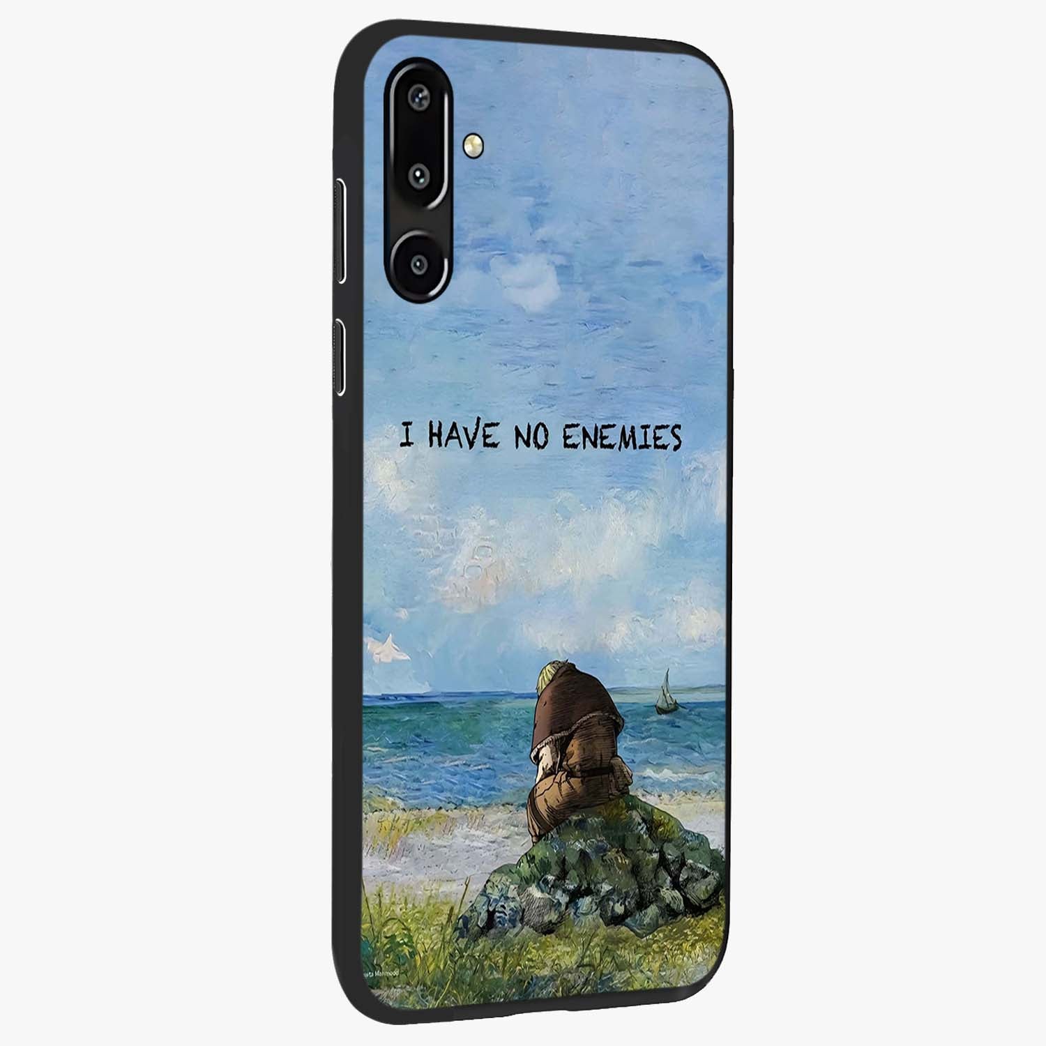 Peace Beyond War Glass Case upright view showcasing powerful peace symbol artwork with inspirational theme.