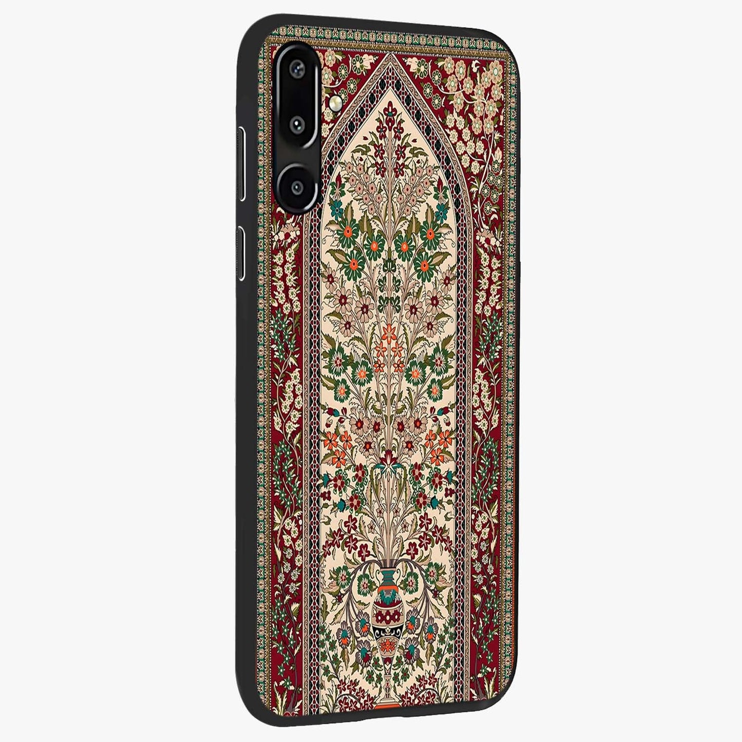 Persian Inspired Glass Case upright view showcasing decorative Persian artwork with rich heritage theme.