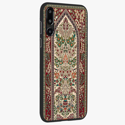 Persian Inspired Glass Case upright view showcasing decorative Persian artwork with rich heritage theme.