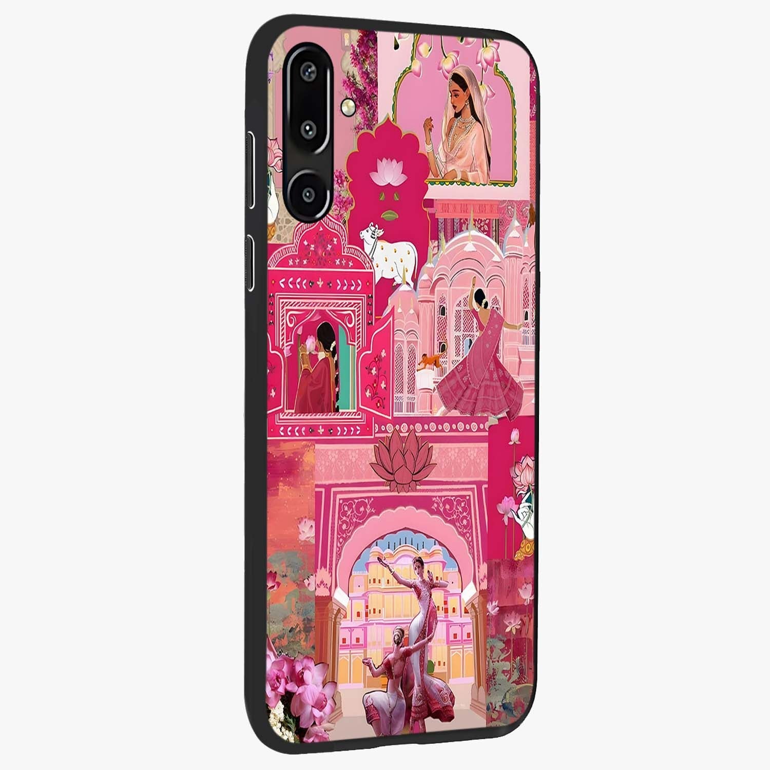 Pink Palace Muse Glass Case upright view showcasing artistic palace artwork with graceful royal theme.
