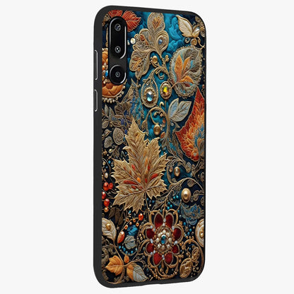 Royal Jewel Garden Glass Case upright view showcasing rich floral artwork with luxurious garden theme.