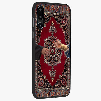 Royal Touch Reach Glass Case upright view showcasing stylish royal inspired artwork with graceful theme.