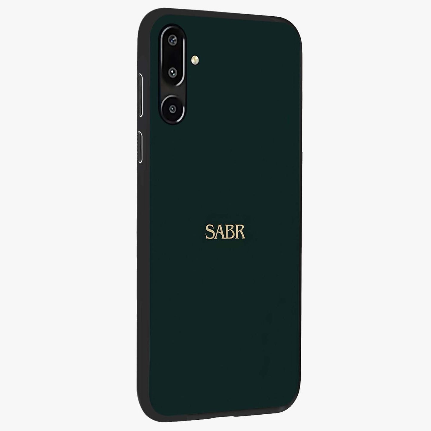 Sabr Minimal Patience Glass Case upright view showcasing calm minimalist artwork with motivational patience theme.