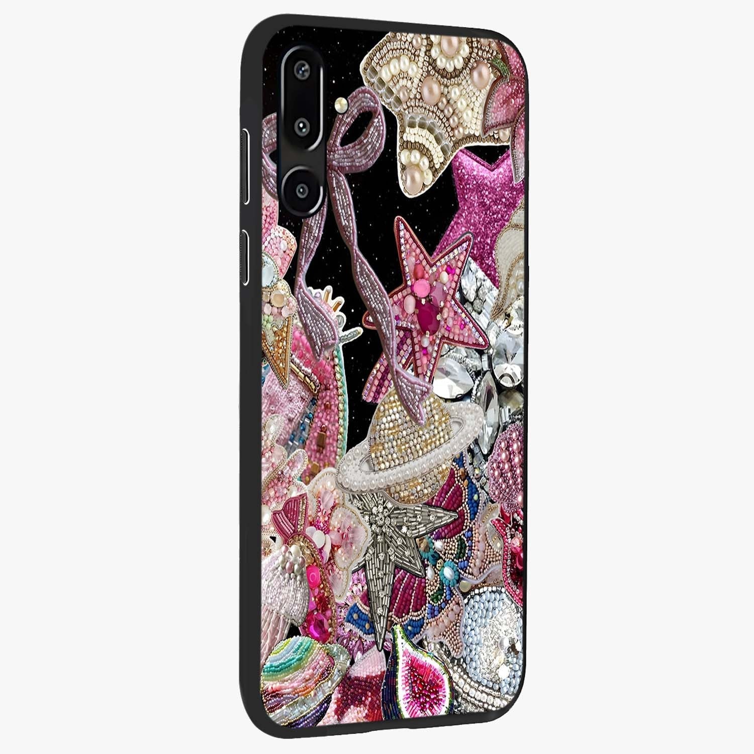 Starlit Jewel Dream Glass Case upright view showcasing radiant star inspired artwork with magical night theme.