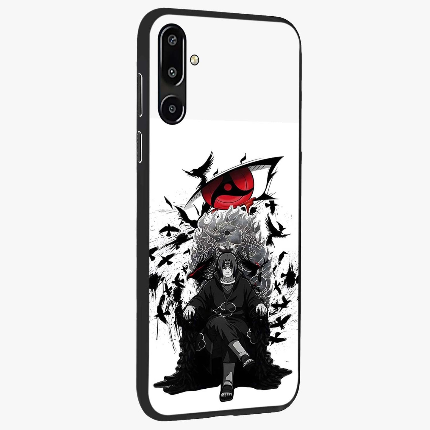 Uchiha Shadow Throne Glass Case upright view showcasing magical underwater galaxy artwork with vibrant cosmic theme.